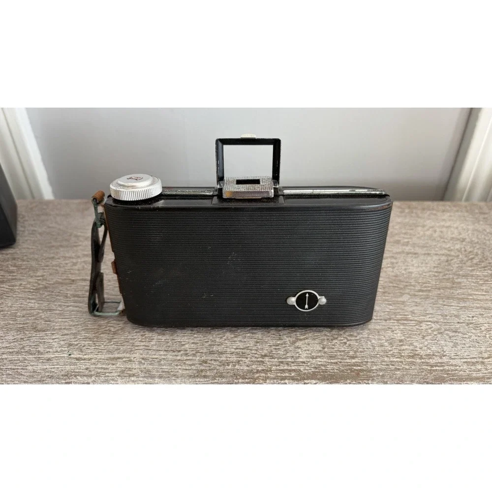 Vintage Ansco Viking Readyset Camera 1950s w/Original Brown Leather Bag UNTESTED